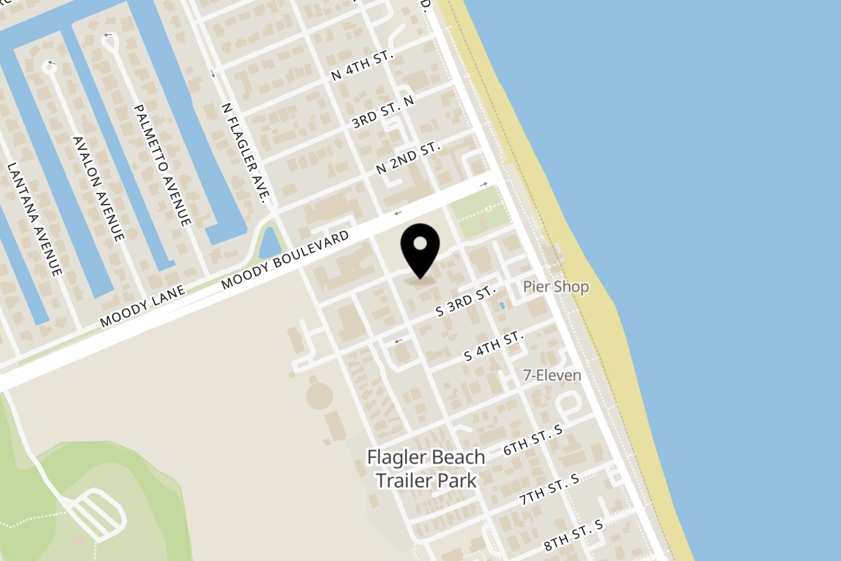 Map showing the location of Vessel FB on 213 S 2nd St #4 in Flagler Beach